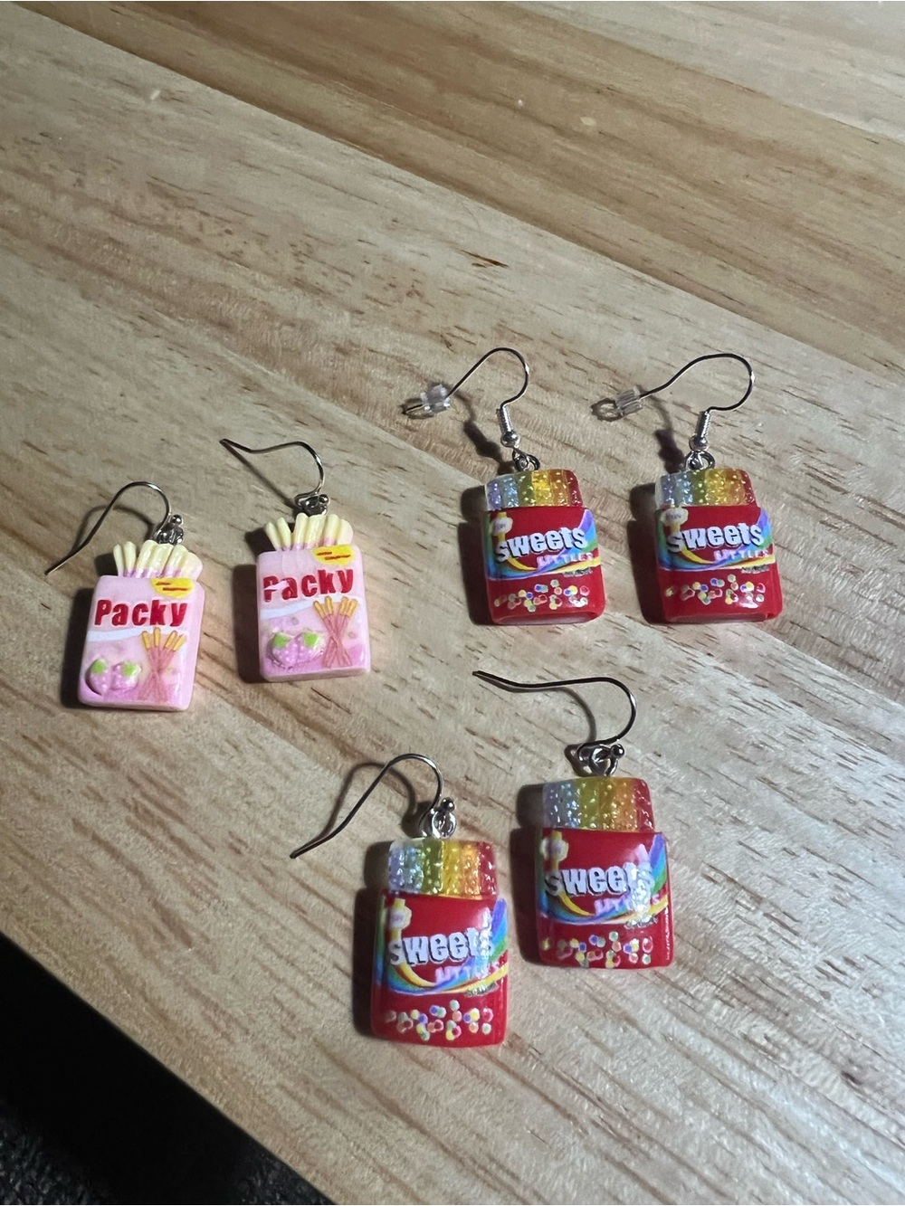 Set of 3 Cute Candy Snack Earrings -E220